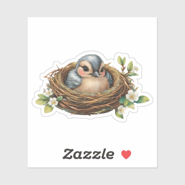 Cozy Bird Nest Sticker (Blatt)