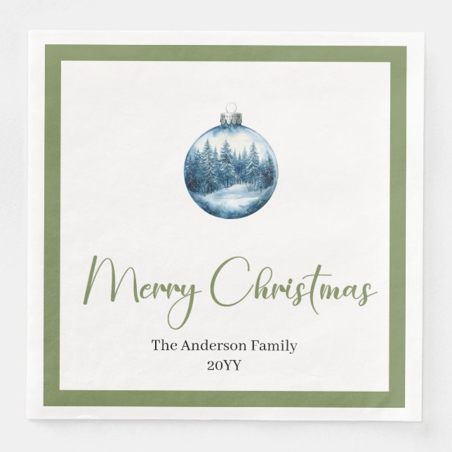 Cozy Bohemian Winter Scene Christmas Party Napkins Serviette (Vorderseite)