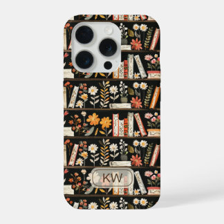 Cozy Bookshelf Monogram Phone Case iPhone 15 Pro Hülle