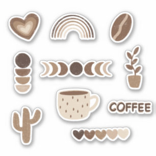 Cozy Brown Ästhetik Sticker Pack