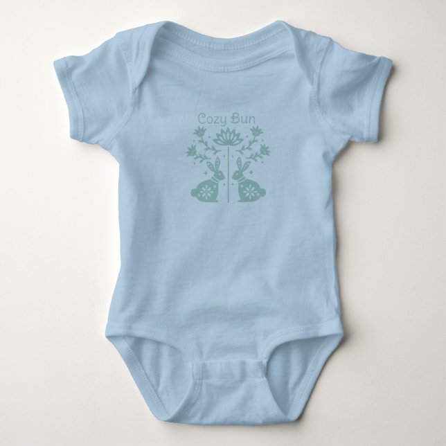 Cozy Bun Baby Bodysuit – Whimsical Bunny Design Baby Strampler (Vorderseite)