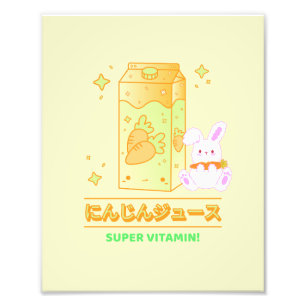 COZY BUNNY MIT CARROT JUICE FOTODRUCK