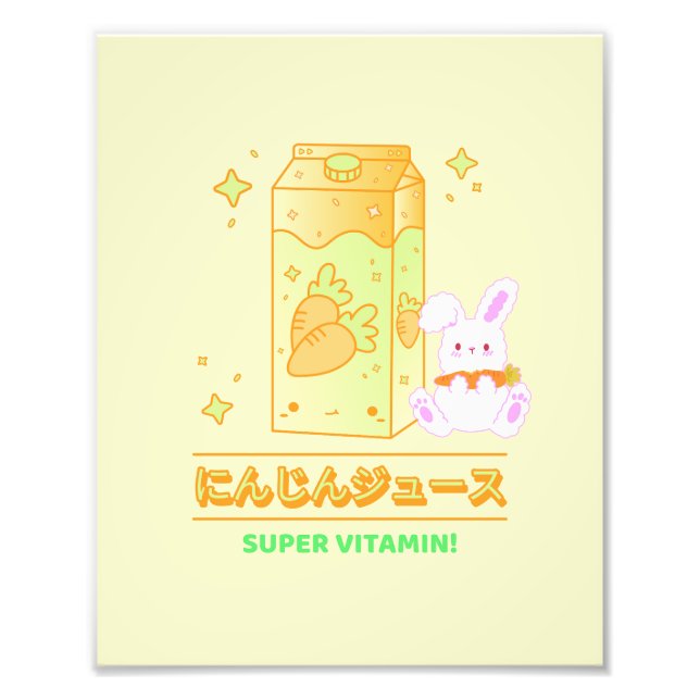 COZY BUNNY MIT CARROT JUICE FOTODRUCK (Vorne)