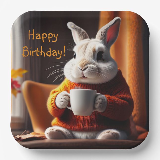 Cozy Bunny Pappteller (Vorderseite)