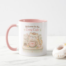 Cozy Cafe Kawaii Cute Kitty Cat Coffee Sweet Pink  Tasse