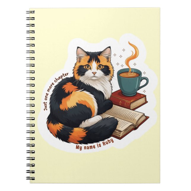 Cozy Calico Cat Personalized Spiral Notebook Notizblock (Vorderseite)