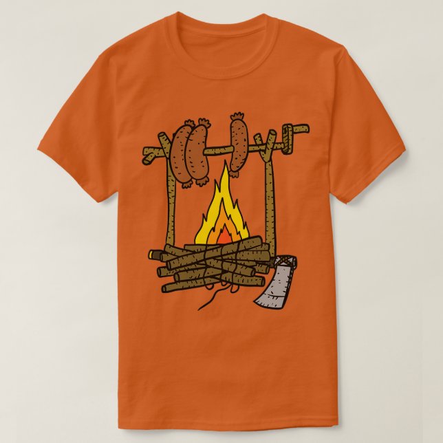 cozy campfire fasces roasting german sausages T-Shirt (Design vorne)