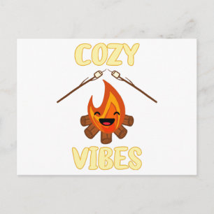 Cozy Campfire Vibes Roasting Marshmallows for Smor Postkarte