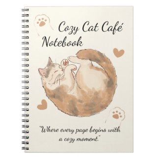 Cozy Cat Café Anime Spiral Notizbuch Notizblock