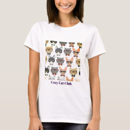 Cozy Cat Club Süßes Kawaii-Katzenliebhaber T-Shirt