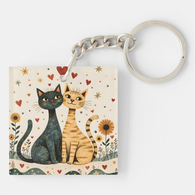 Cozy Cats Schlüsselanhänger (Rückseite)