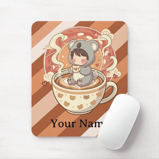 Cozy Chibi Koala Workspace Mouse Pad Mousepad (Mit Mouse)