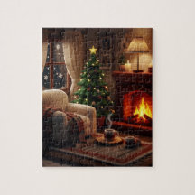 Cozy Christmas atmosphere, in a knitted style