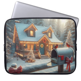 Cozy Christmas Cabin Winter Wonderland Laptopschutzhülle