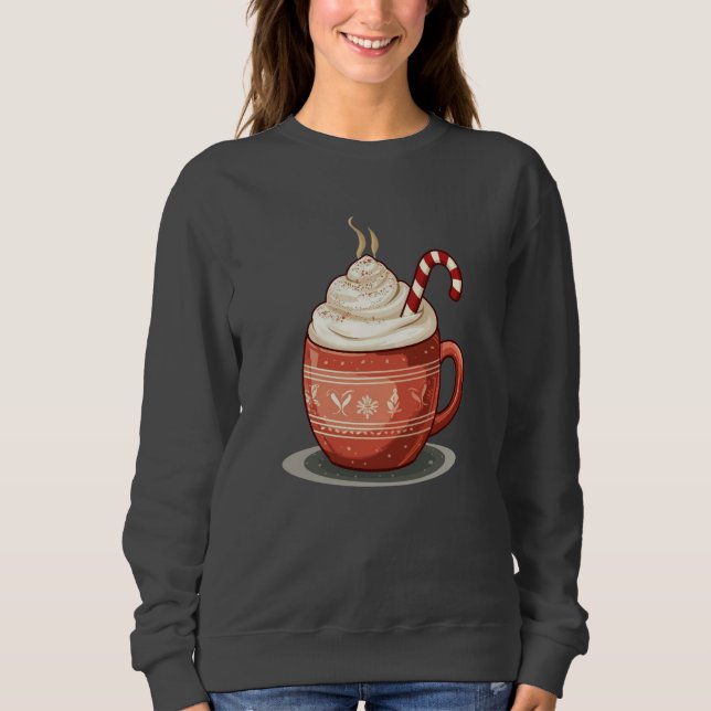 Cozy Christmas Coffee Illustration Sweatshirt (Vorderseite)