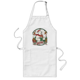 Cozy Christmas Crew – Cute Polar Bear & Gingerbrea Lange Schürze