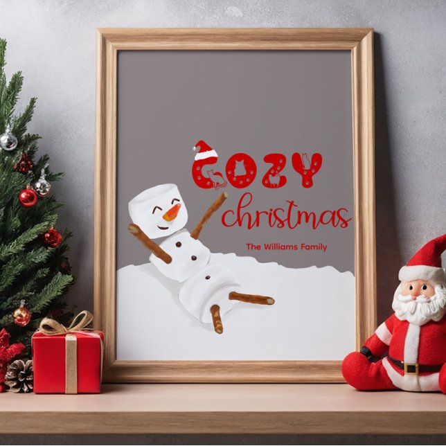 Cozy Christmas Cute Snowman Poster (Von Creator hochgeladen)