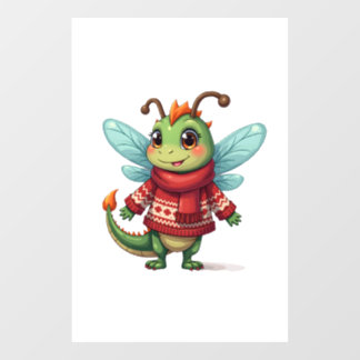 Cozy Christmas Dragonfly Fensteraufkleber