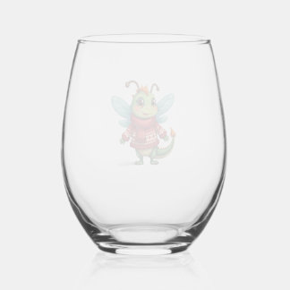 Cozy Christmas Dragonfly Weinglas Ohne Stiel