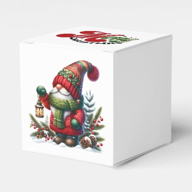 Cozy Christmas Gnome Art – Festive Holiday Geschenkschachtel (Vorderseite)