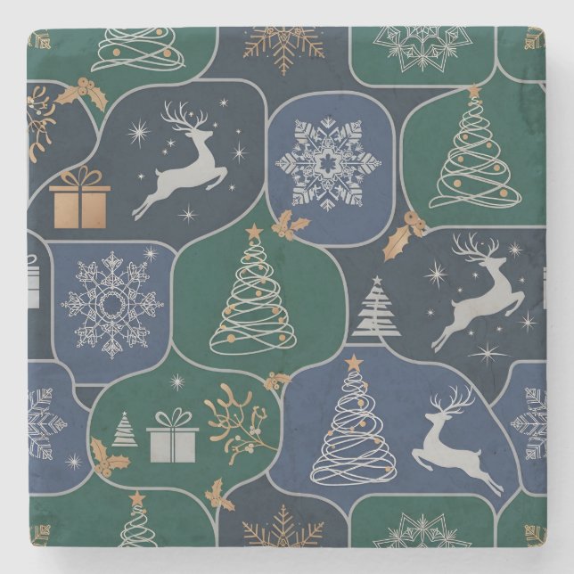 Cozy Christmas Magic Steinuntersetzer (Vorderseite)