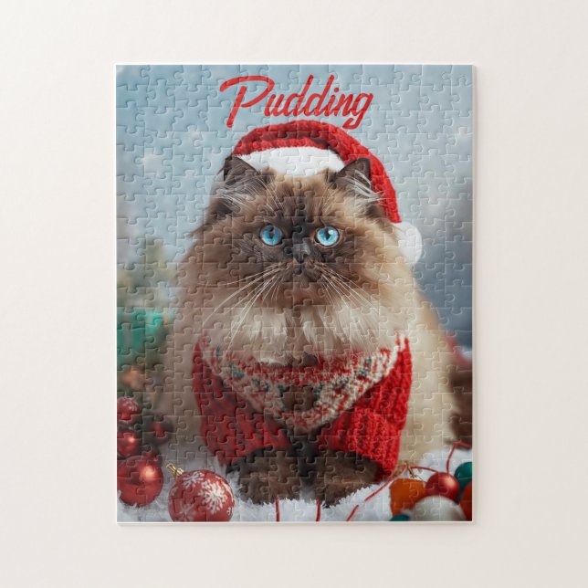 Cozy Christmas Ragdoll Cat Personalized  (Vertikal)