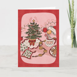 Cozy Christmas Scene Watercolor Holiday Card Karte