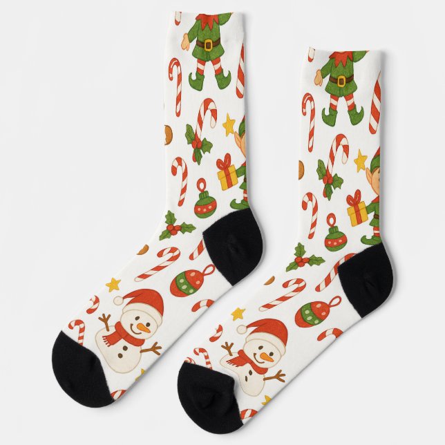 Cozy Christmas Socks | Festive Holiday Socks  Socken (Linkes Detail)