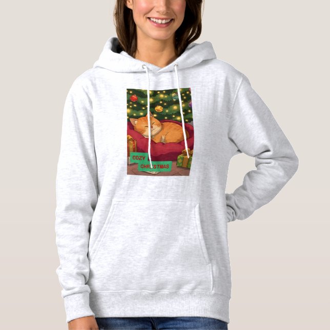 Cozy Christmas with an Orange Cat Hoodie (Vorderseite)