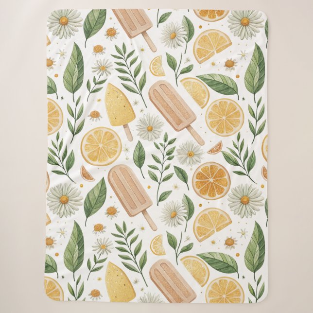 Cozy Citrus Popsicle Sherpa Blanket – Large Sherpadecke (Vorderseite)