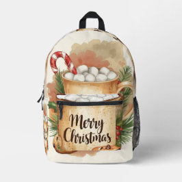 Cozy cocoa merry Christmas holly cookie festive Bedruckter Rucksack