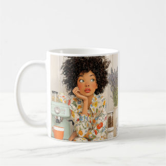 Cozy Coffee Morning Girl Tasse – KI-Kunst