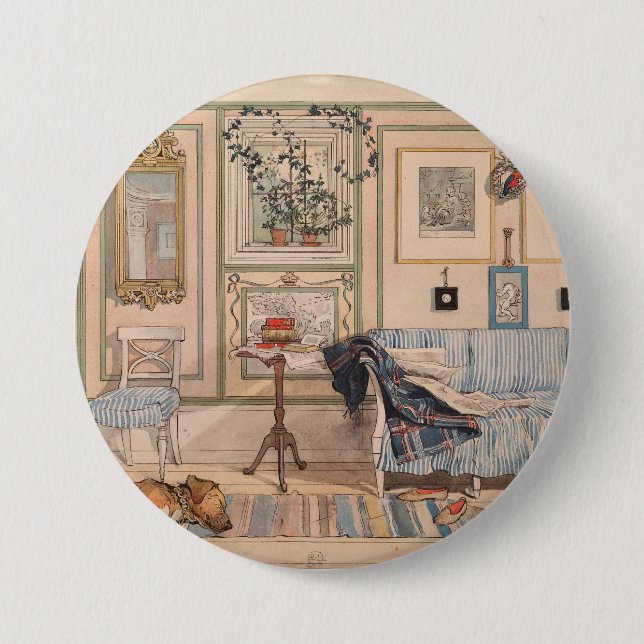 Cozy Corner (von Carl Larsson) Button (Vorderseite)