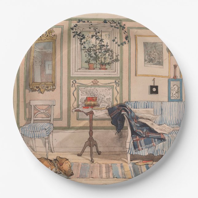 Cozy Corner (von Carl Larsson) Pappteller (Vorderseite)