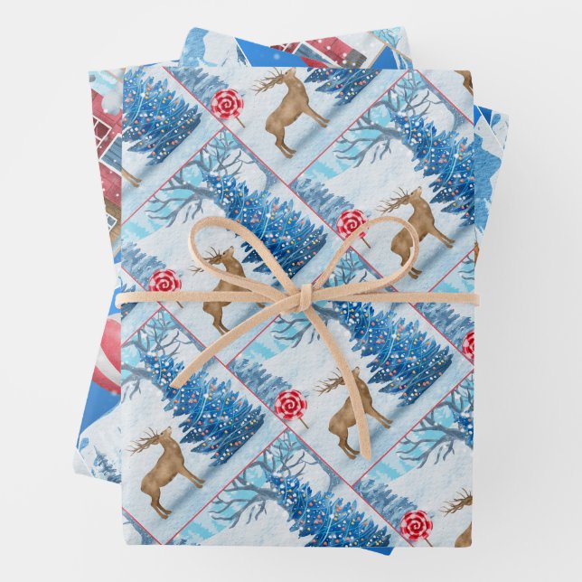 Cozy Cottage In Winter Wonderland Geschenkpapier Set (Beispiel)