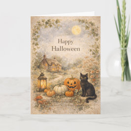 Cozy Cottage Vintage Halloween Karte