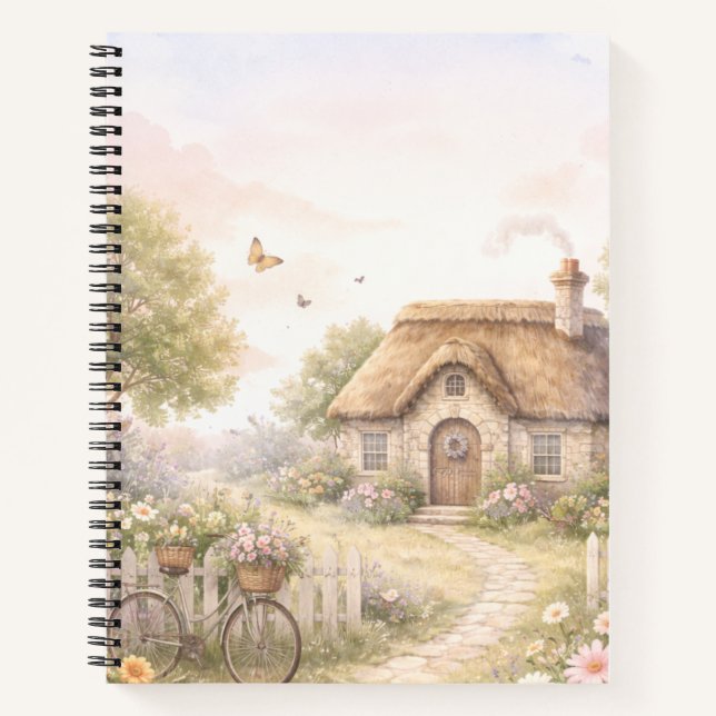 Cozy Countryside Cottage Spiral Notebook Notizbuch (Vorderseite)
