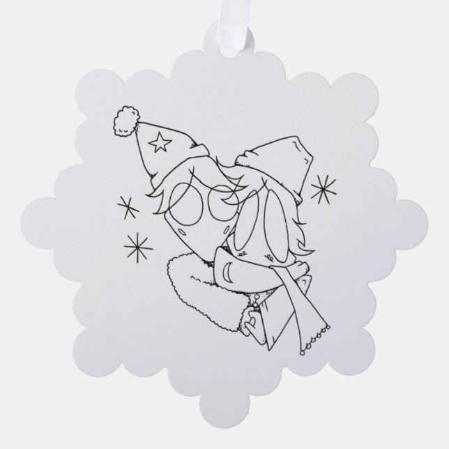 Cozy Couple Ornament Karte (Vorderseite)