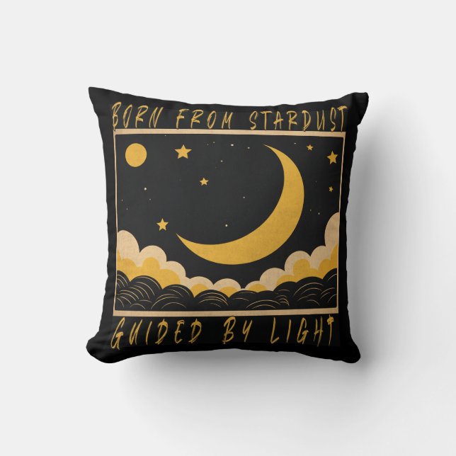 Cozy Crescent Moon Design Throw Pillow Kissen (Vorderseite)