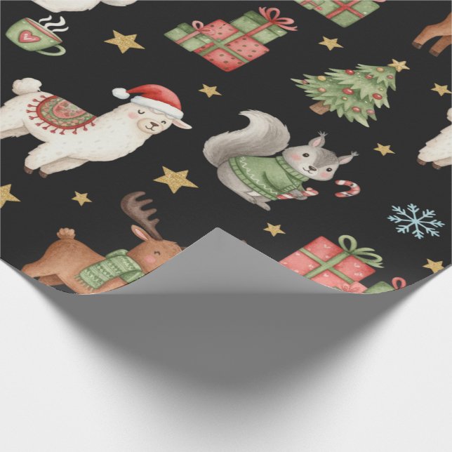 Cozy Critters Christmas Wrapping Paper Geschenkpapier (Ecke)