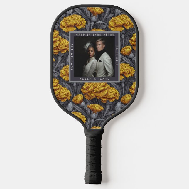 Cozy Custom Carnation Accent Mountain Wedding Pickleball Schläger (Rückseite)