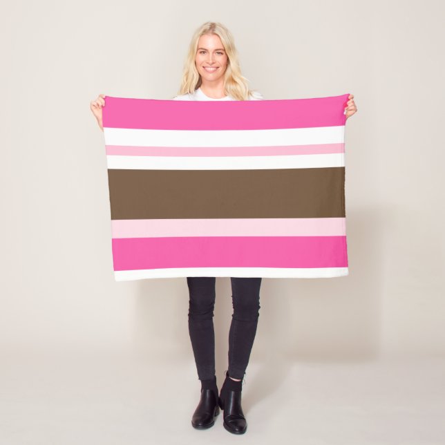 Cozy Custom Fleece Blanket Brown & Pink Stripe (Beispiel)