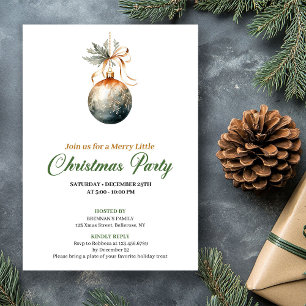 Cozy Earthy Colors Weihnachtsbaumkugel Party-Einla Einladung