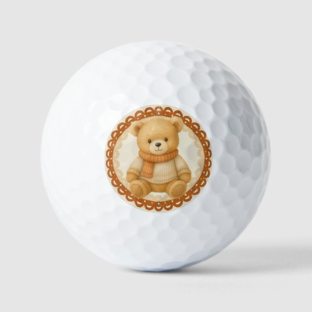 Cozy Fall Baby Shower | Neutral Cream & orange Golfball (Vorderseite)