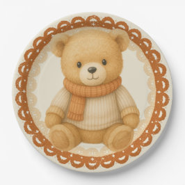 Cozy Fall Baby Shower | Neutral Cream & orange Pappteller