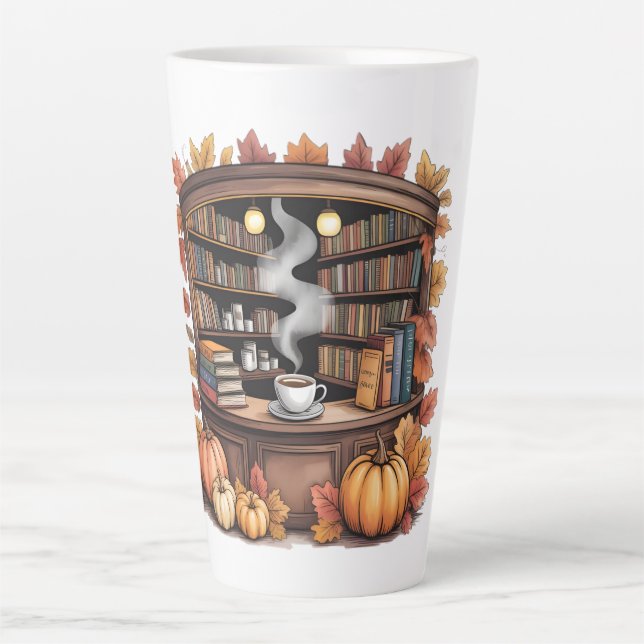 Cozy Fall Library Coffee Tasse — Book Nook  (Devant)