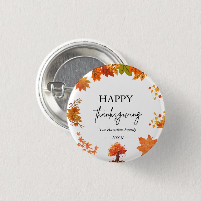 Cozy Fall Thanksgiving Dinner Party Button (Vorne & Hinten)