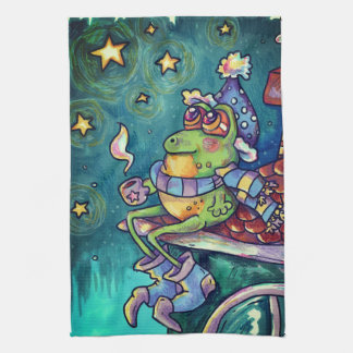 Cozy Frog Christmas & New Year Card Geschirrtuch