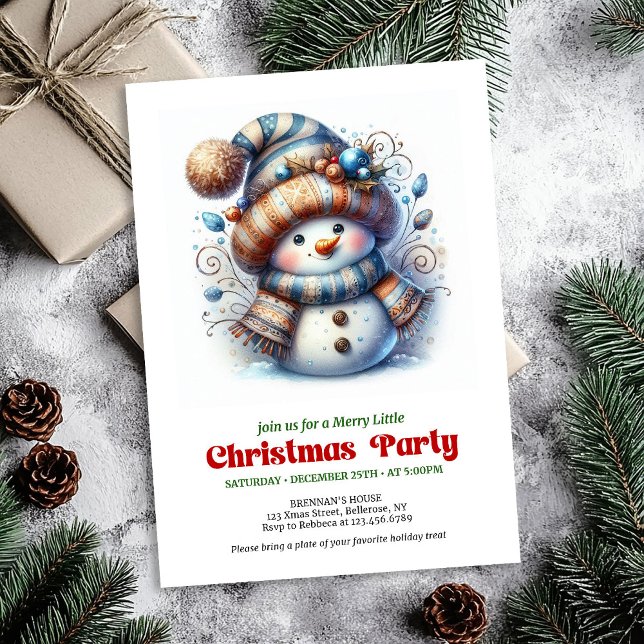 Cozy funny snowman holiday invite festive digital einladung (Cozy funny snowman holiday invite festive digital

)
