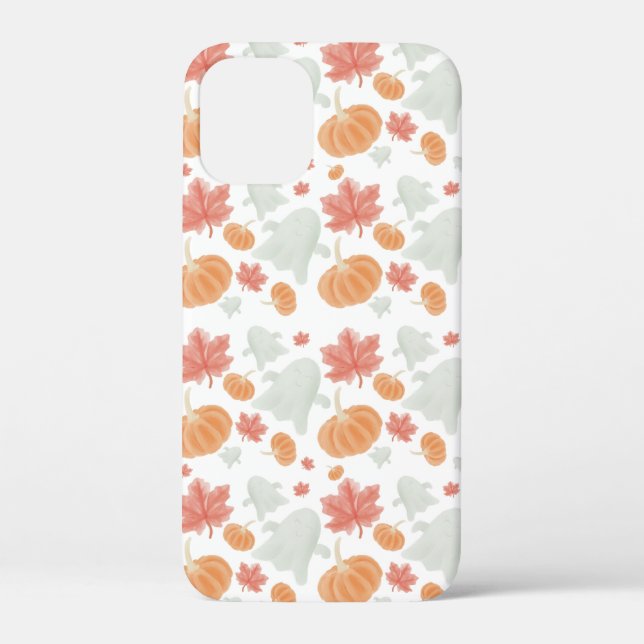 Cozy Ghosts & Pumpkins Autumn Pattern Case-Mate iPhone Hülle (Rückseite)